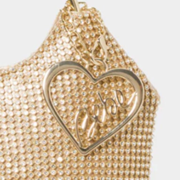 bebe Alabama Metal Handle Crossbody Clutch, Gold, NWT - Picture 6 of 8